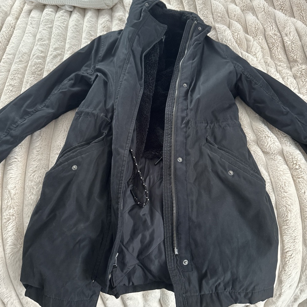 Abercrombie & Fitch Black Faux Fur Jacket